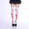 1 Pair Halloween Stockings Blood Stained Stretchy Women Fine Workmanship Bloody Over-knee Socks Party Costume