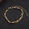 Luxury new irregular 8-character hip-hop bracelet, personalized hip-hop male and female couples punk metal bracelet