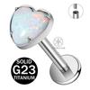 G23 ASTM316 Титановые Серьги-Гвоздики в Форме Сердца с Опалом Уникальный Дизайн с Любовью Модные Пирсинг Украшения для Мочек Ушей