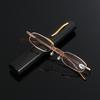 Unisex Reading Glasses With Pen Tube Case Portable Presbyopic Glasses Metal Case Spring Hinge Eyeglasses Vision Care +1 .00 ~+4 .00