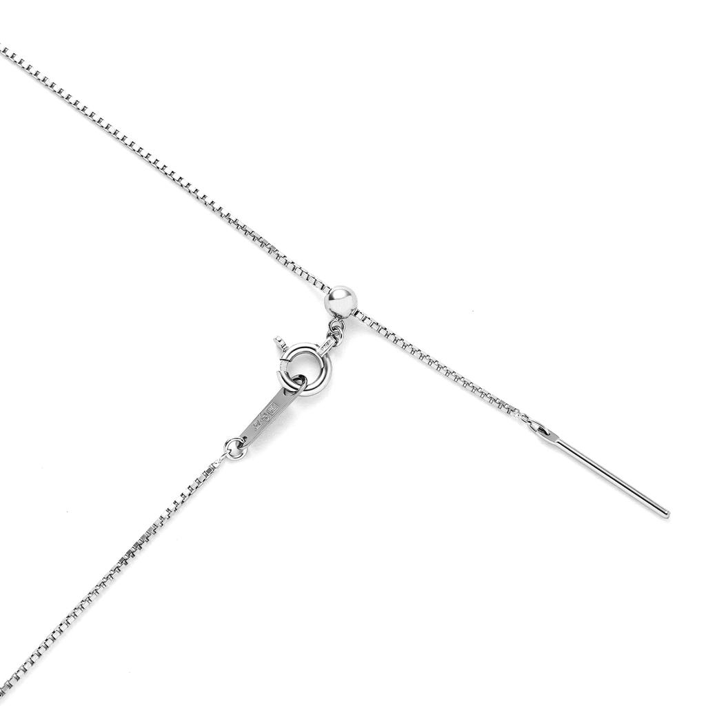 Pt850 Venetian Certified Width 45cm Slide Pin Necklace Chain Platinum Made in Japan [Fairy Cullet] 0.8mm Approx. 2.6g
