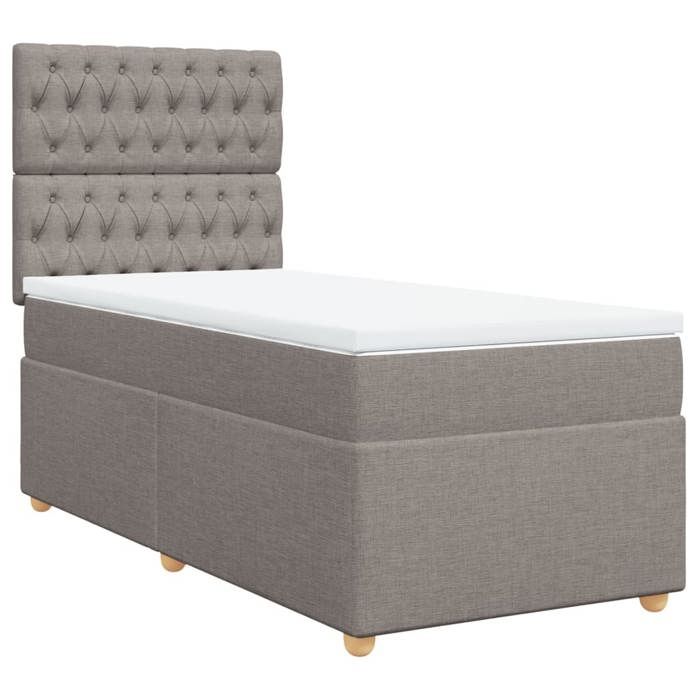 Cadre de lit avec matelas - Maison Exclusive - 80x200 cm - Tissu taupe - LED réglables