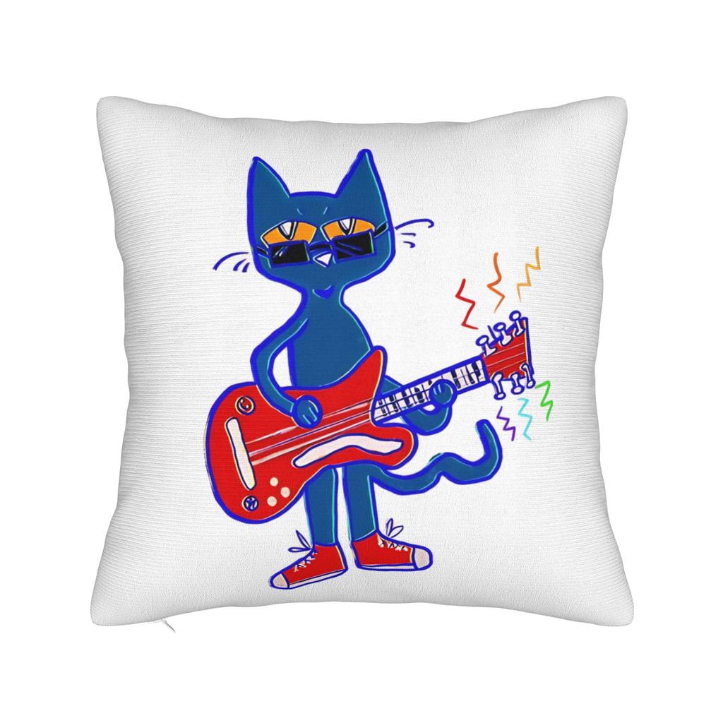 Petes the Cat Cool Kitten Square Pillow Case Cartoon Cushion Cover Funny Zipper Decorative Pillowcase for Home xcm