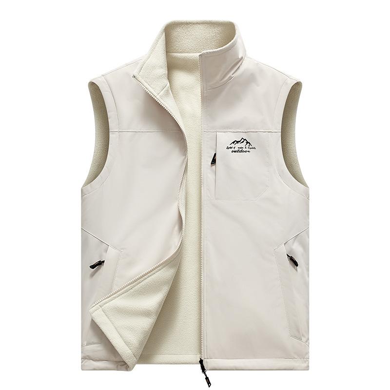 Men's Autumn and Winter Double-sided Stand Up Collar Vest with Loose Fit Vest