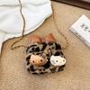 Fluffy Leopard Print Women's Crossbody Bag - Cute Furry Shoulder Bag for Winter 2025
