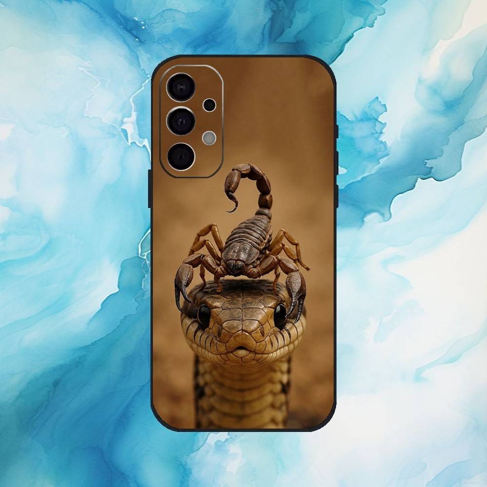 Cool Art Animal Scorpion Phone Case For Samsung S 25,24,23,22,30,21,10,9,Ultra,Plus,Lite,FE,4,5 G Soft Black Case
