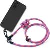 Cord Case for Xiaomi Redmi Note 11-11S Soft Silicone Black with Removable Pink Cord