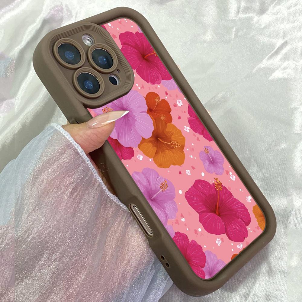 JT292 Иллюстрация Цветы Разноцветный для iPhone 17 16 15 14 13 12 Pro Max Samsung S26 S25 Ultra A17 A16 A07 A56 A06 A15 Xiaomi 15T Redmi 15c Мягкий Чехол