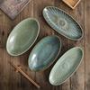 Japanese Creative Salad Bowl Restaurant Kiln-Changed Denier-Shaped Plate Household Solid Color Light Bowl Ceramic Tableware