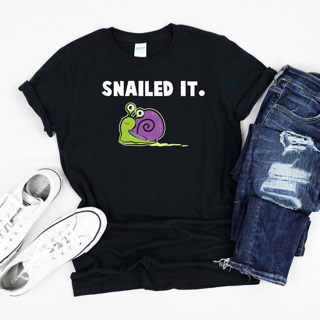 Snailed It Snail T-Shirt, Funny Snail Lover Gift