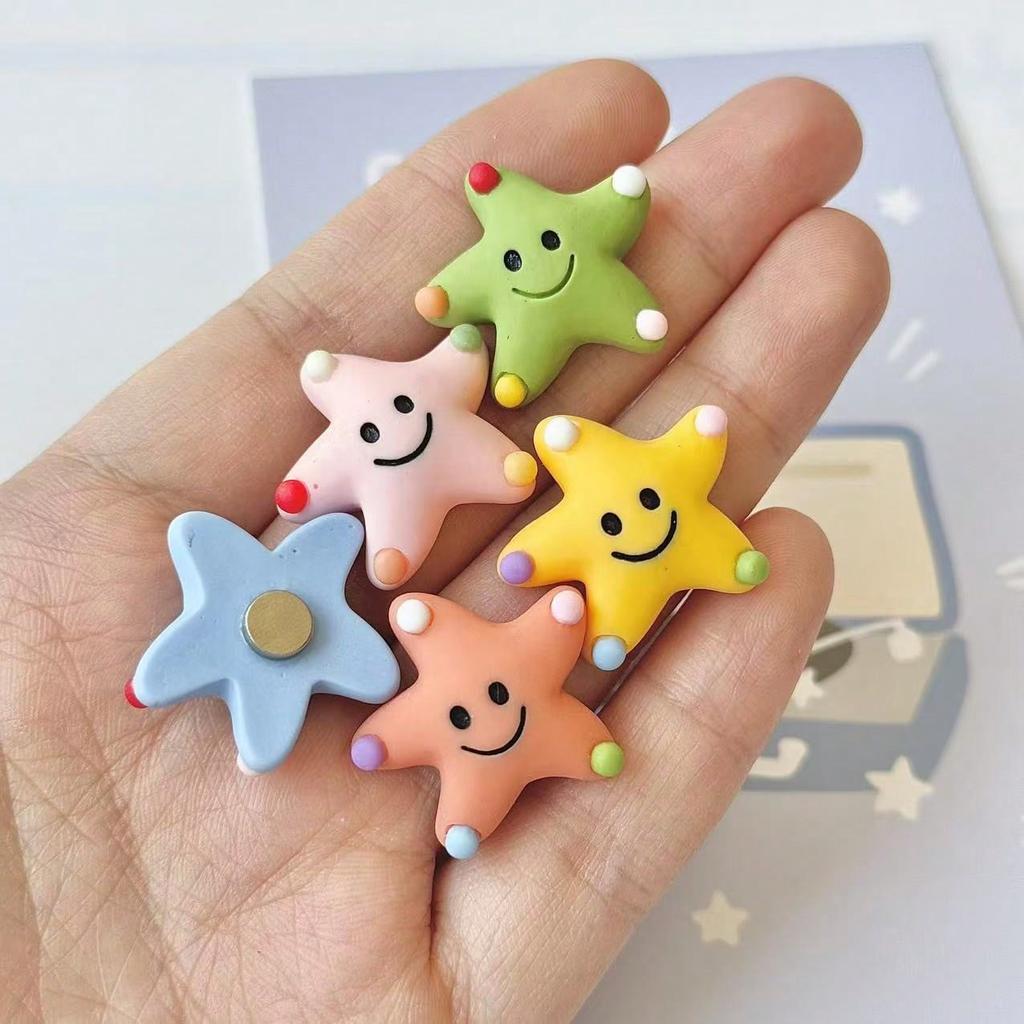 5 шт. Симпатичные и красочные магниты на холодильник в форме звезды - Элегантный дизайн - Совместимость с различными магнитными поверхностями