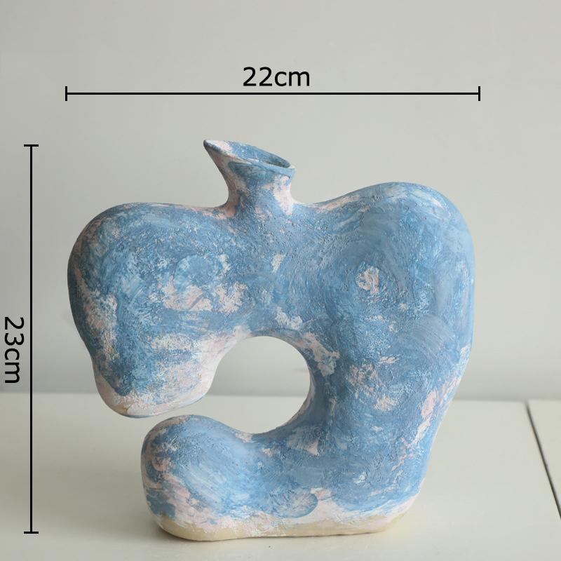 Hollowed Out Apple Ceramic Vase Creative Retro Plant Pot Table Decoration Flowers Arrangement Floral Vases Room Aesthetic Decor