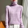 Women Sweater 100% Wool Turtleneck Knit Pullover Thick Winter Jumpers Female Knit Tops