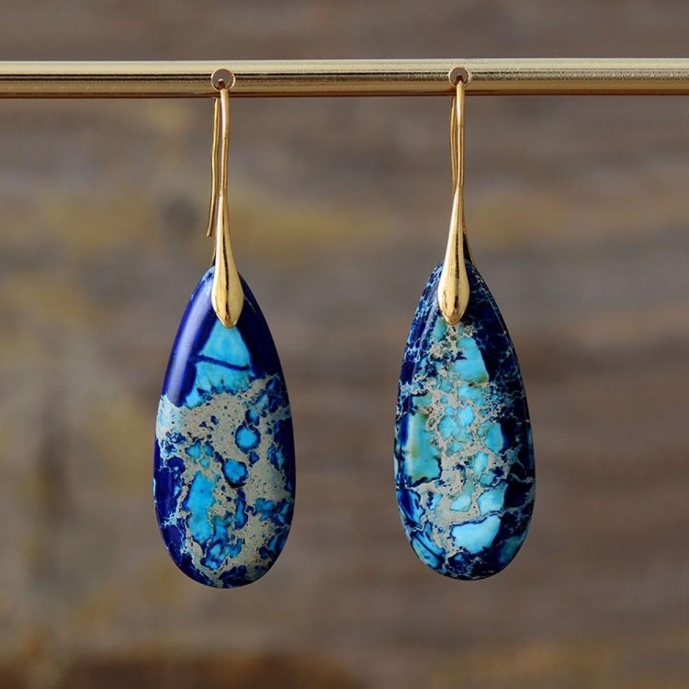 Colorful Droplet Pendant Earrings Teardrop Shape Dangle Earrings Fashion Accessories