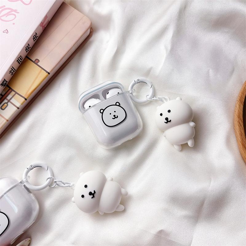 Cute self-deprecating bear for AirPods pro1 generation protective case 1 generation pro1 generation apple bluetooth headset soft case
