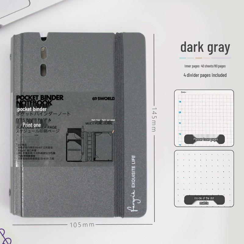 Компактный блокнот в японском стиле: Карманная книга A7, Блокнот A6, Съемный кольцевой блокнот A5