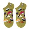 Spring Summer Socks Cute Funny Harajuku Cartoon Men Boat Oil Painting Food Casual Cotton Short Socks for Female Sox