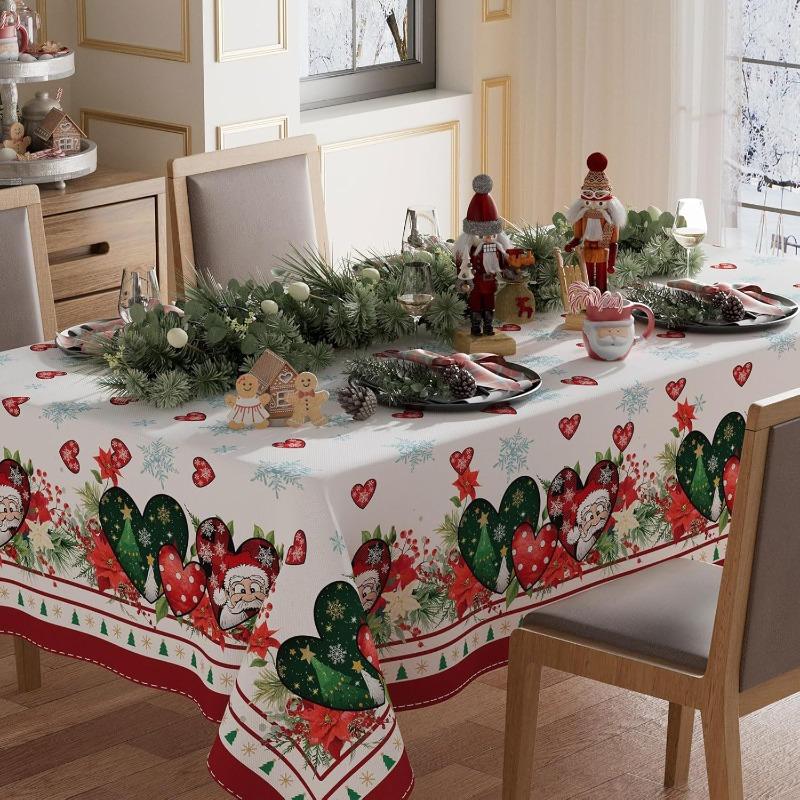 New Christmas Table Cloth Holiday Beautification Decoration Rectangular Table Cloth Anti Slip and Wear-resistant Multi-purpose