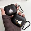 Мультяшная Утка Сомнения с Крючком для Airpod Pro 3 Pro2 Черный Защитный Чехол Силиконовый Чехол для Apple Airpods 2 1 Чехлы для Наушников