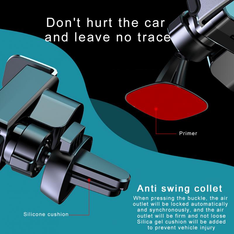 Universal Car Electric Mobile Phone Holder Car Aluminum Alloy Instrument Panel Holder Car Navigation Air Outlet Smart