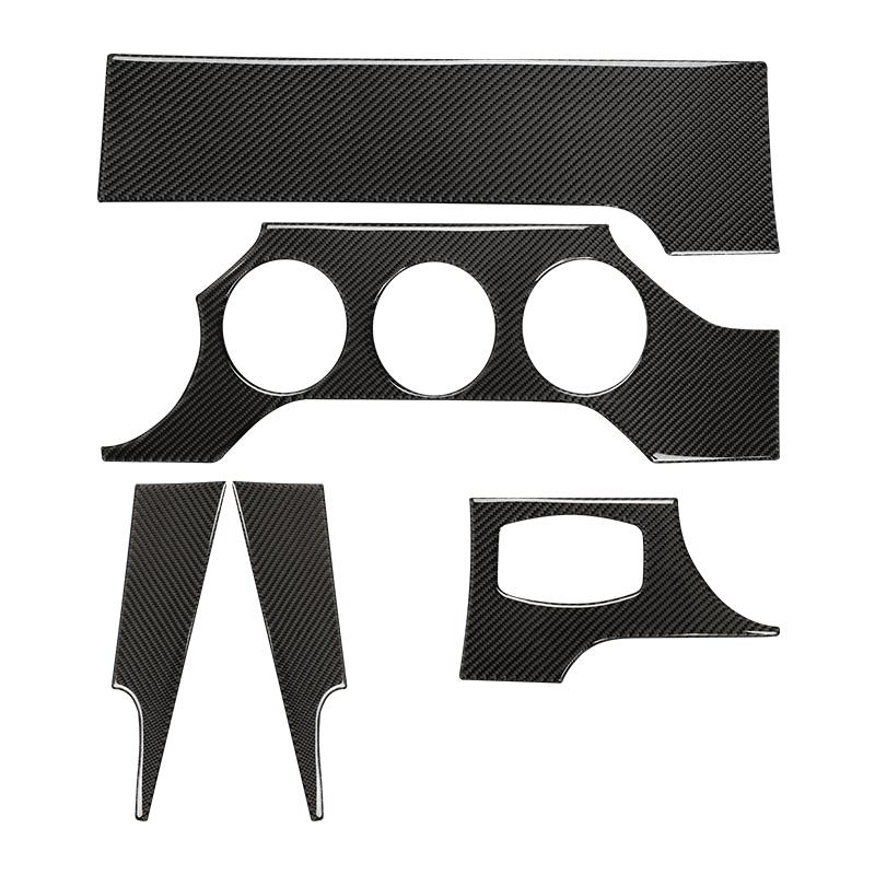 For Ford Mustang GT 2015-2021 Accessories Carbon Fiber Interior Car Dashboard Panel Cover Trim Sticker Decal Decoration Frame