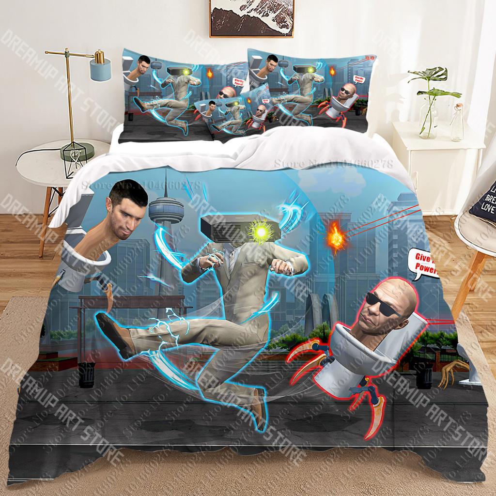 Skibidi Toilet Arale 3D Bedding Sets Print Duvet Cover Adults/ Children Bed Comforter Birthday Gift Dropshipping