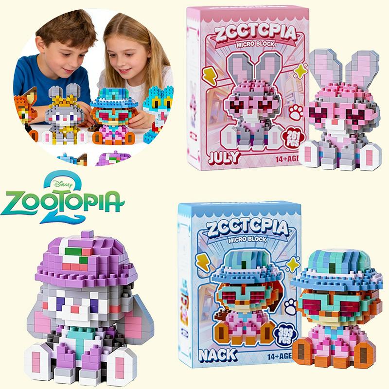 Zootopia2 Micro Building Blocks Judy Nick Figure Zootropolis Blocks Cartoon Character Model Toys For Kids Birthday Gifts