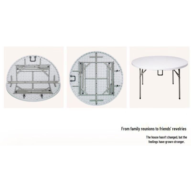 SNAIDO Portable Foldable Plastic Round Dining Table