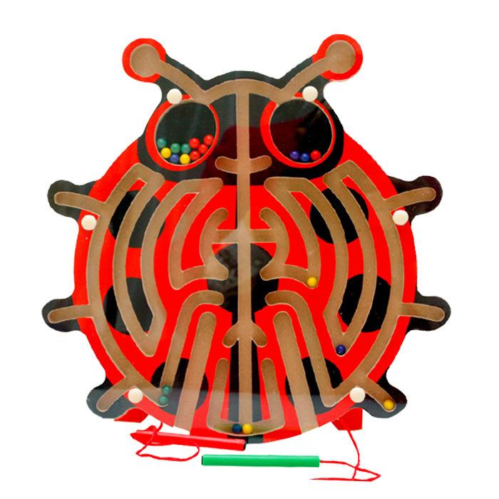 Деревянные игрушки, шариковая катушка, магнитная ручка, лабиринт, трек, развитие детских интеллектуальных игрушек