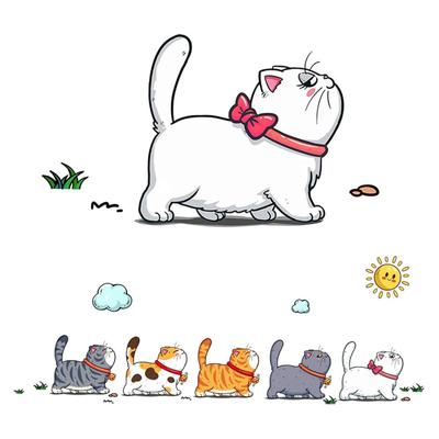 GOODCHI Милая наклейка с кошкой, Водонепроницаемая, Автомобиль, Мотоцикл, ПК, Чемодан, Вывеска, Холодильник, Обои, Декор, Скрыть