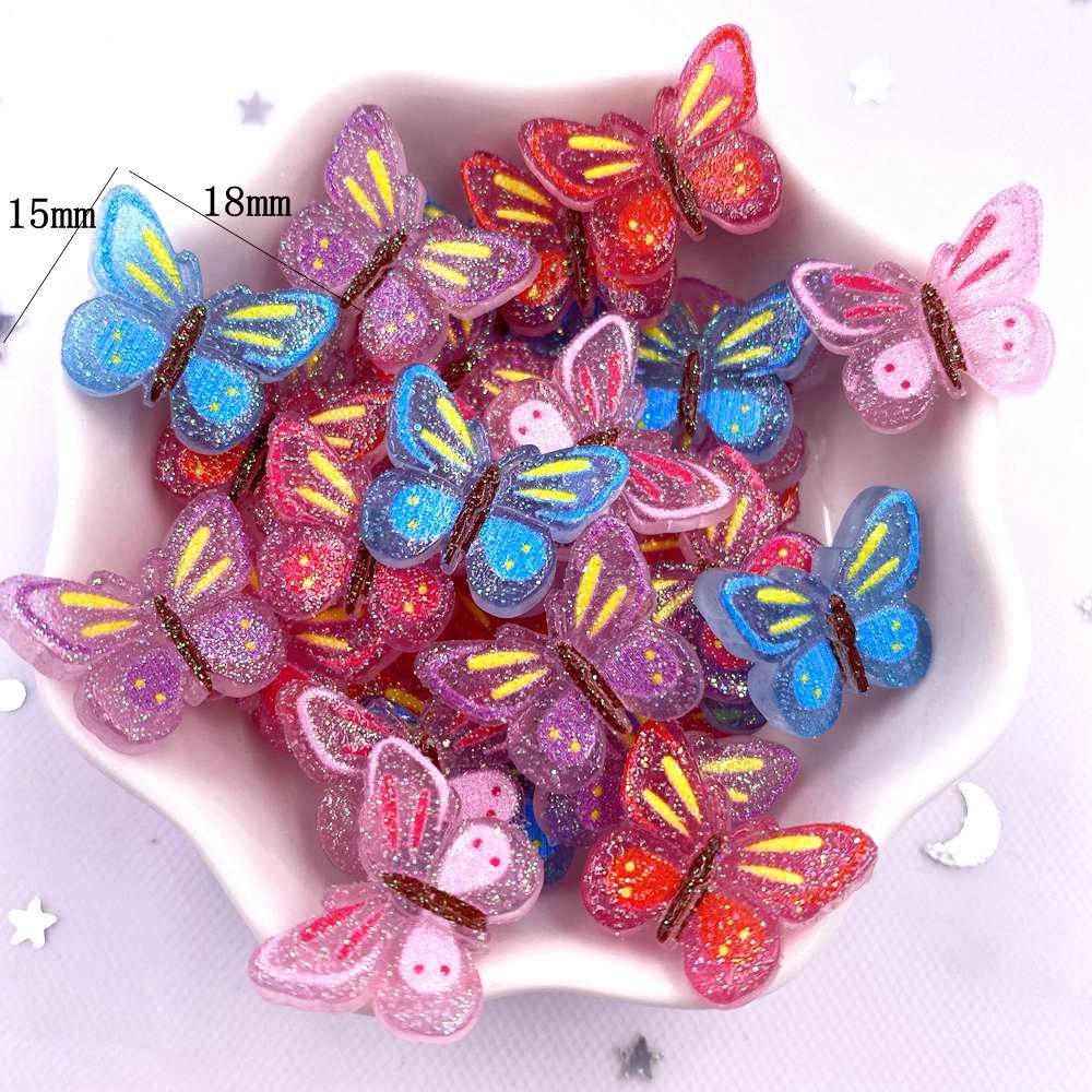 20 шт. блестящие красочные разноцветные подвески-бабочки с плоской задней частью, стразы, аппликация для скрапбукинга, сделай сам, фигурки, декор, поделки