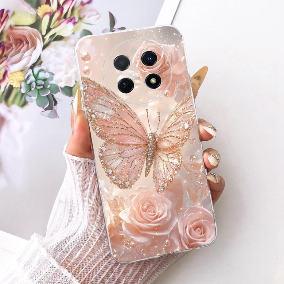 Чехол для Huawei Nova Y91 STG-LX1 STG-LX2 Стильный Чехол с Рисунком Банты Цветы Мягкий Силиконовый Чехол для Huawei Nova Y91 NovaY91 Fundas