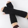 Knitted Long Fingerless Mittens Glove Arm Warmer Stretchy Mitten Unisex Crochet Half Finger Long Gloves Hot Selling