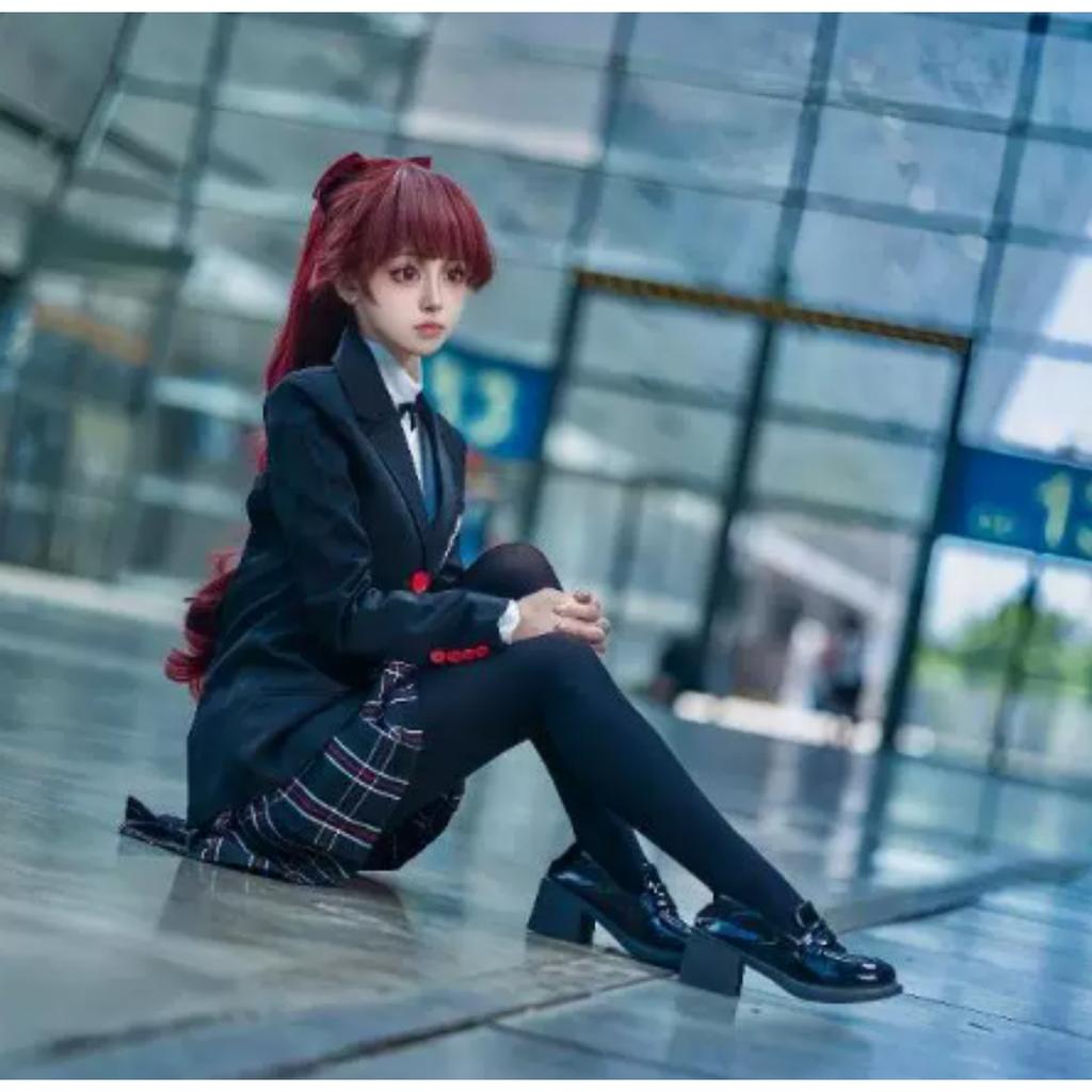 Косплей костюм Касуми Ёсидзавы из Persona 5 JK форма Школьный значок Костюм для взрослых девушек Хэллоуин Вечеринка Ролевая игра Наряд