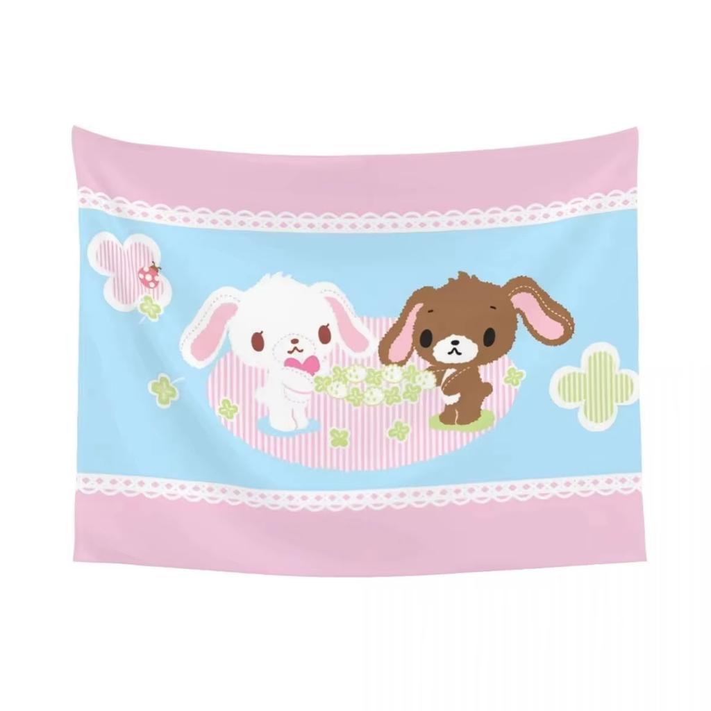 Sanrio Sugarbunnies Anime Printed Tapestry Hanging Wallpaper Kawaii Cartoon Decoration Background Backdrop Supplies Photo Props