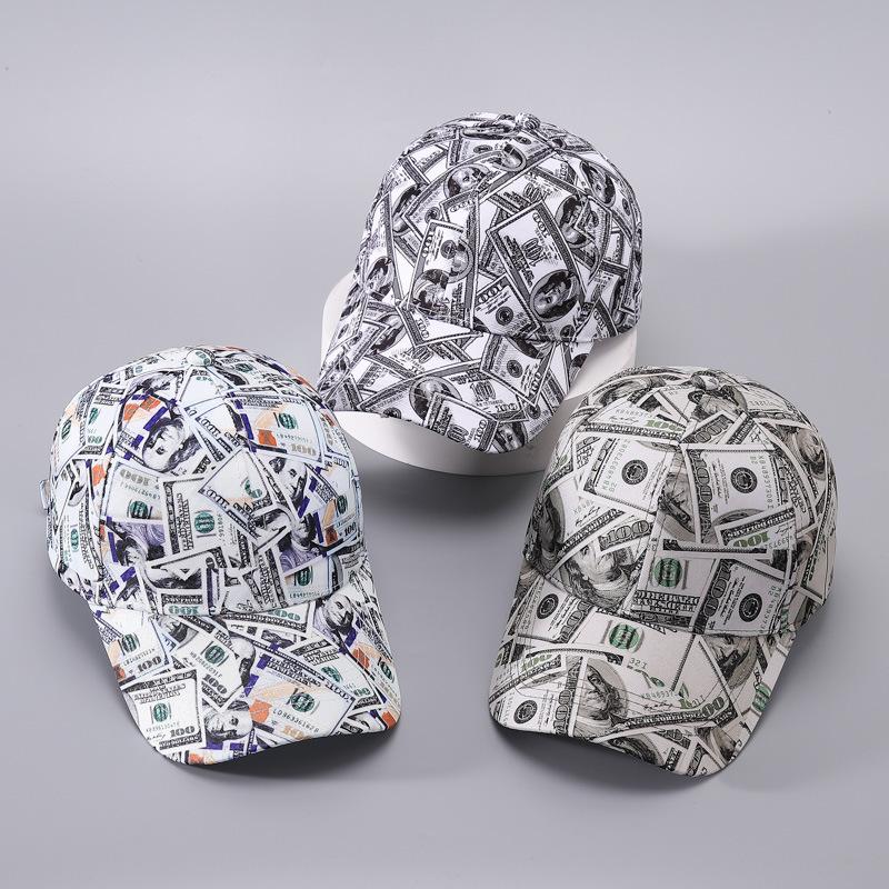 Spring/Summer USD Pattern Baseball Hat Fashion Soft Top Print Duck Tongue Hat Unisex Pop Sunshade Duck Tongue Cap