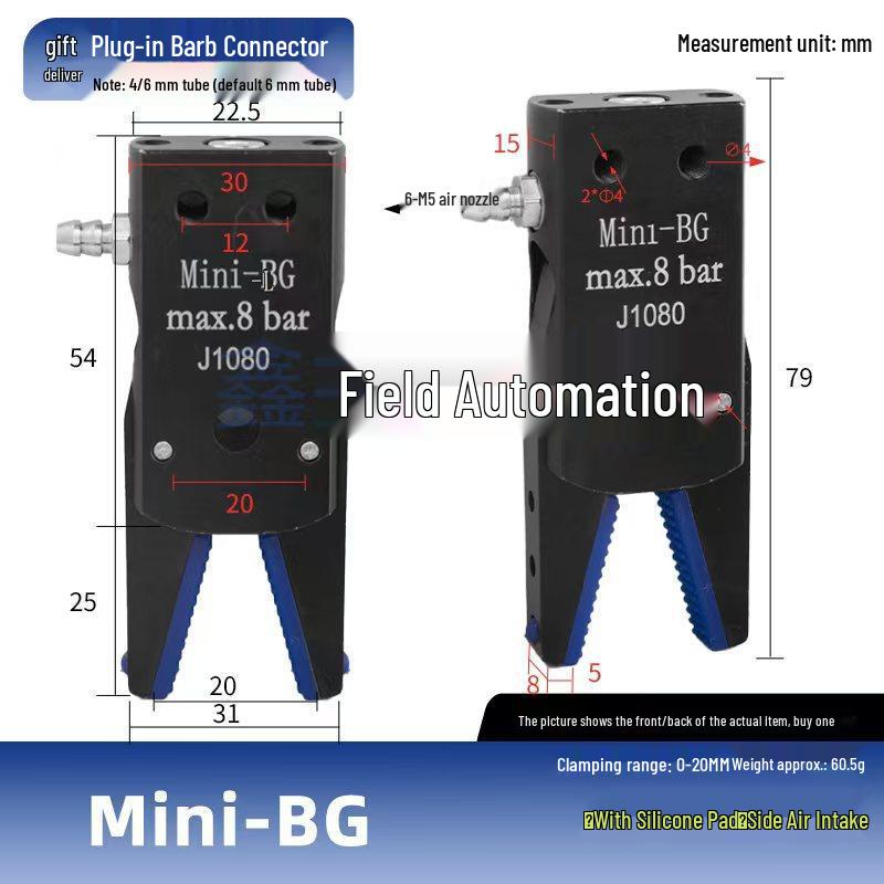 Pneumatic Gripper J1080: Robot Arm Clamp for Injection Molding