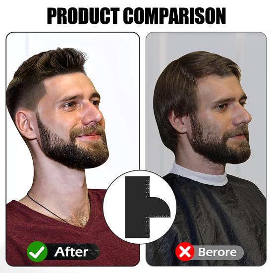 1/2Pcs Men Hair Styling Template Color Enhancement Barber Card with Measurement Indicator Men Hairline Beard Lineup Guide Shaping Haircut Template