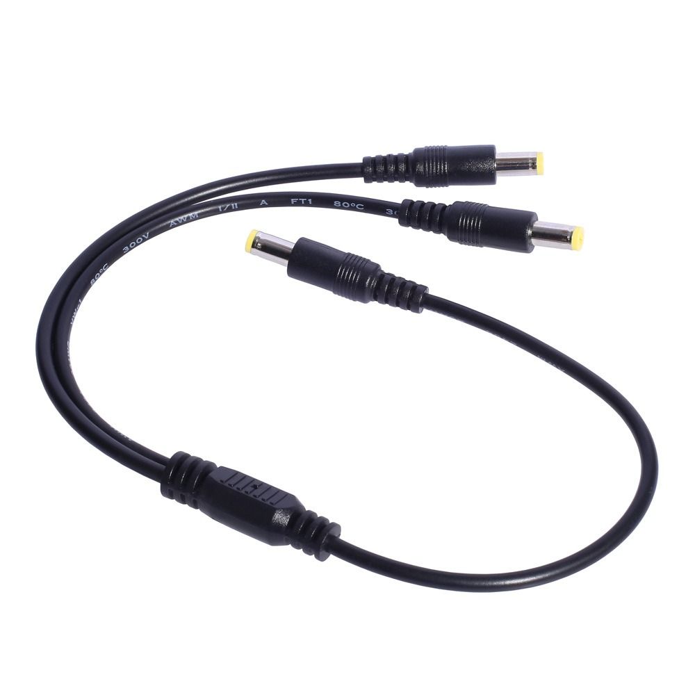 Male to 2 Male Power Cord 5.5mm*2.5mm Adapter Connector Professional Way Splitter Electronics