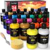 JusArt Acrylic Paints 24 Colors Acrylic Paint Set 250ml Large Bottle Metallic Gold and Safe Quick Dry Waterproof Durable Professional Craft Paint Kit