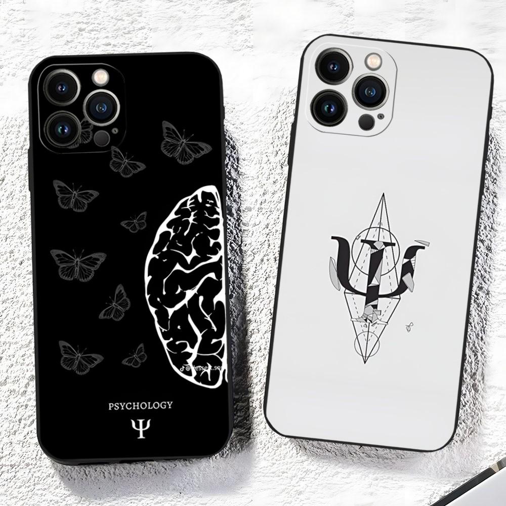 Psychologist Profession Psychology Phone Case for Iphone 15 14 13 12 11 Pro Max Xr X Xs Mini 8 Plus SE 2022 Black Soft Silicone