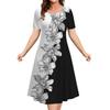 2025 Women Dresses Floral Print Elegant Loose Mini Dress Female Short Sleeve Oversized Clothes Spring Summer Vestidos