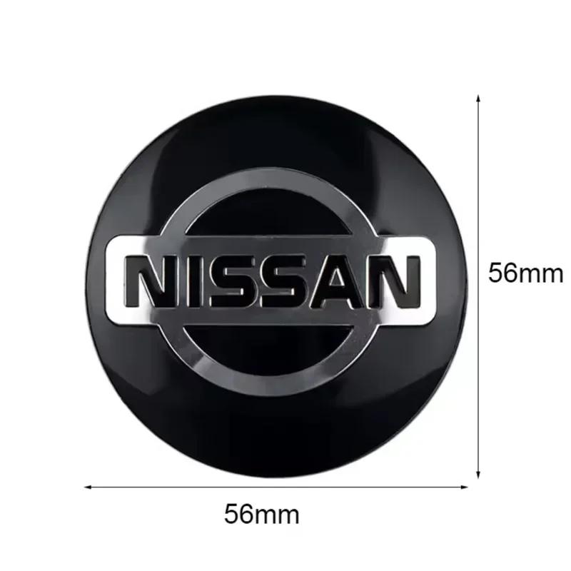 For Nissan ArR4For Nissan Nismo Tiida Teana GTR 350Z 370Z 240SX Juke Note Versa 4Pcs 56MM Car Wheel Center Hub Cap Stickers Styling