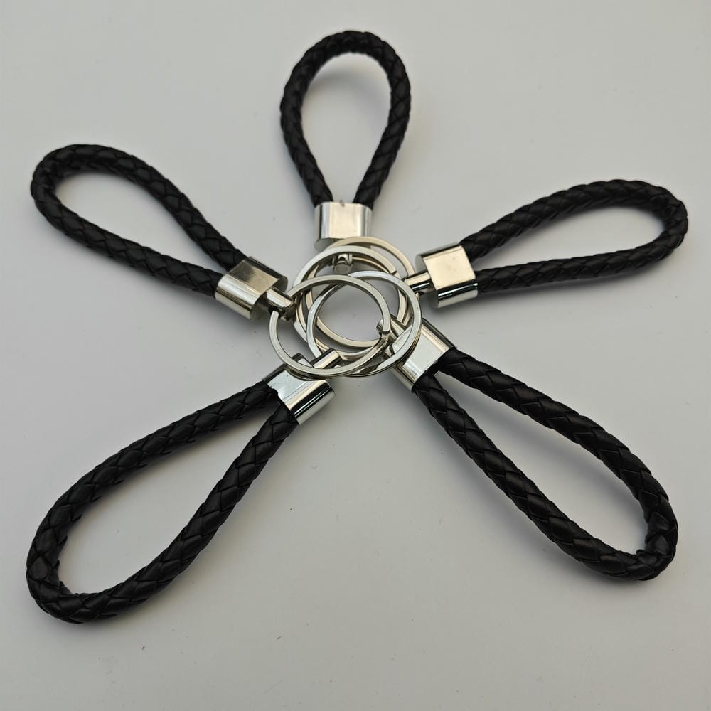 5PCS Originality PU Leather Metal Organization Rope Keychain Personality Custom Name Text Keyring Car Moto Key Ring Chain Gift