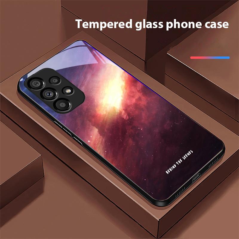 Бонусные космические пейзажи для Samsung Galaxy S10 S20 Plus S21 FE S22 S23 S24 FE S25 Ultra Черный Чехол для телефона из закаленного стекла Твердая оболочка