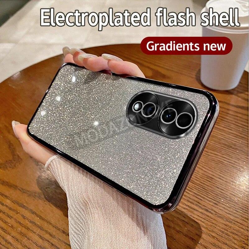 For Honor 70 5G Case Electroplating Luxury Soft Glitter TPU Cell Phone Back Cover Honor70 5G Phone Casing For Girl Woman