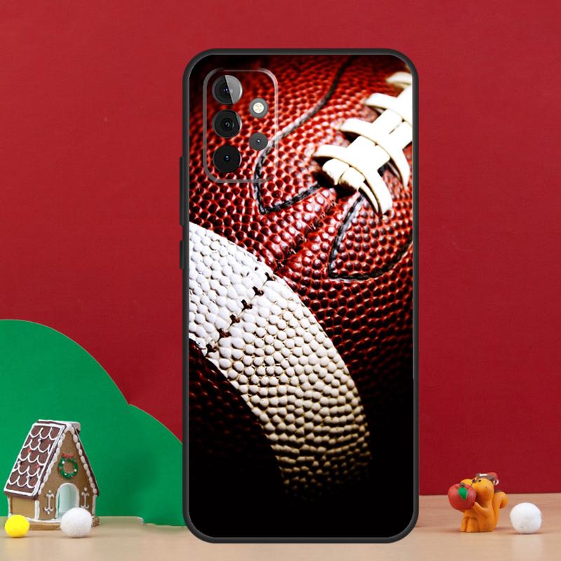Чехол для Samsung Galaxy A55 A52 A32 A12 A33 A06 A16 A26 A36 A56 A15 A53 A13 A34 A54 A14 A17 с американским футболом (студенческий спорт)