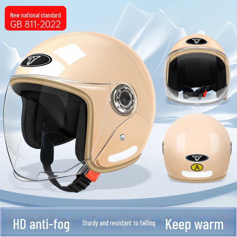 3C Certified Electric Motorcycle Helmet: Unisex Half Helmet for All Seasons, Provides Summer Ventilation and Winter Warmth