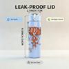 1PC Ornate Orange Skull Western Retro Print 750ml Portable Sports Water Bottle Leakproof Gym Outdoor Travel Drink Cup