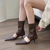 Spring New Pointed Hollowed Out Cool Boots Boots Sleeve Elastic Women's Boots Stiletto Fashion Shoes
